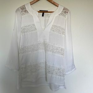 BCBGMAXAZRIA Lace Stripe Blouse Size S